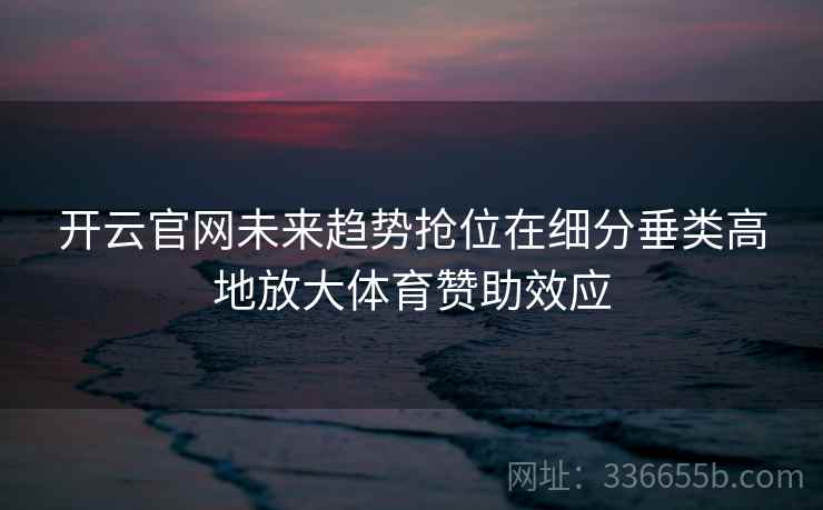 开云官网未来趋势抢位在细分垂类高地放大体育赞助效应