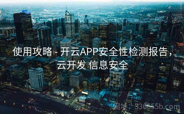 使用攻略 - 开云APP安全性检测报告，云开发 信息安全