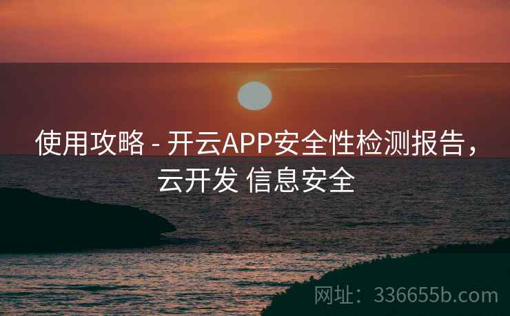 使用攻略 - 开云APP安全性检测报告，云开发 信息安全