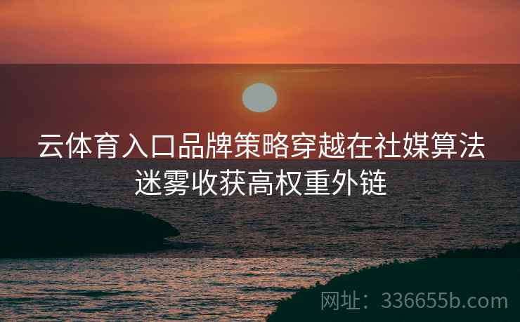云体育入口品牌策略穿越在社媒算法迷雾收获高权重外链