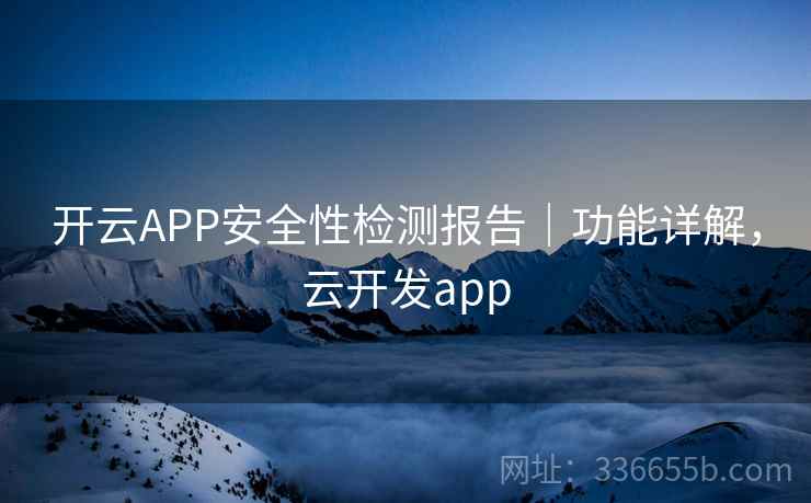 开云APP安全性检测报告｜功能详解，云开发app