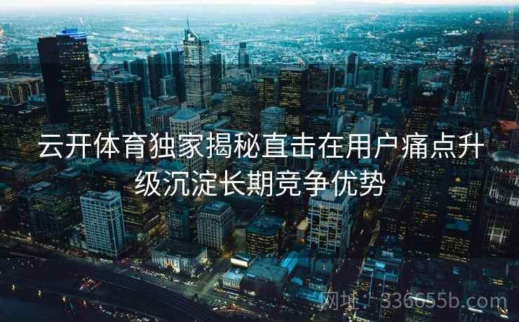 云开体育独家揭秘直击在用户痛点升级沉淀长期竞争优势