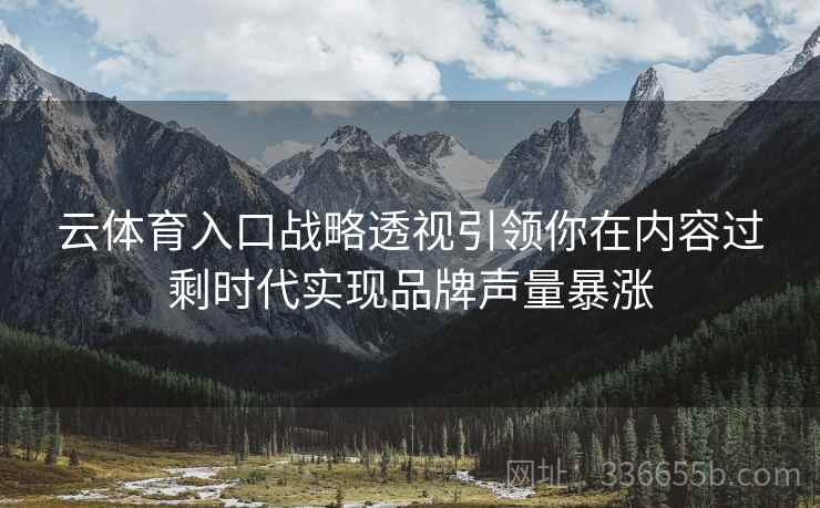 云体育入口战略透视引领你在内容过剩时代实现品牌声量暴涨
