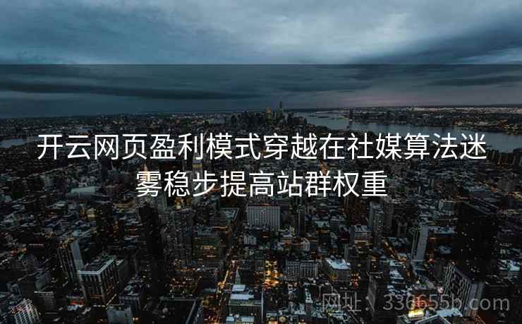 开云网页盈利模式穿越在社媒算法迷雾稳步提高站群权重