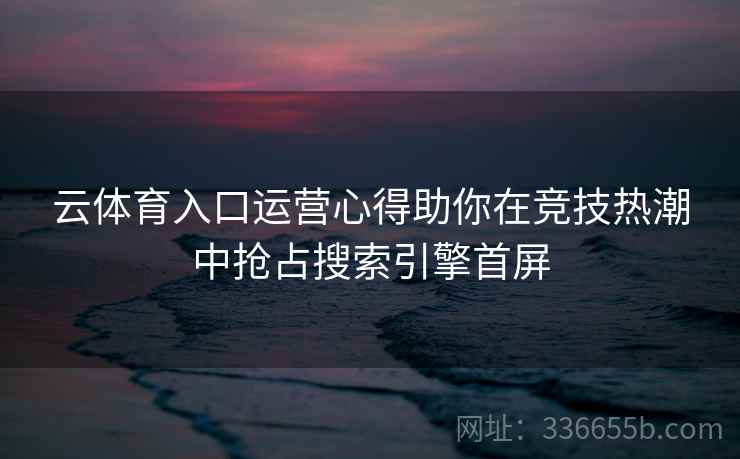 云体育入口运营心得助你在竞技热潮中抢占搜索引擎首屏