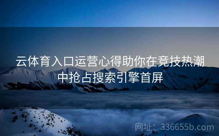 云体育入口运营心得助你在竞技热潮中抢占搜索引擎首屏