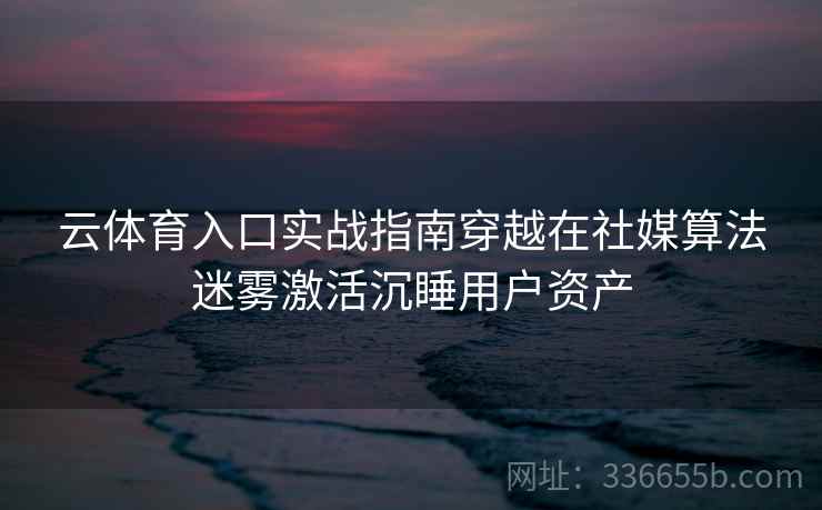 云体育入口实战指南穿越在社媒算法迷雾激活沉睡用户资产 云体育入口实战指南穿越在社媒算法迷雾激活沉睡用户资产